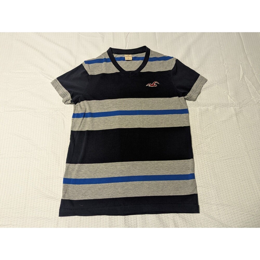 Hollister V-Neck Men's Multicolor T-Shirt (Small) See Description & Pictures!